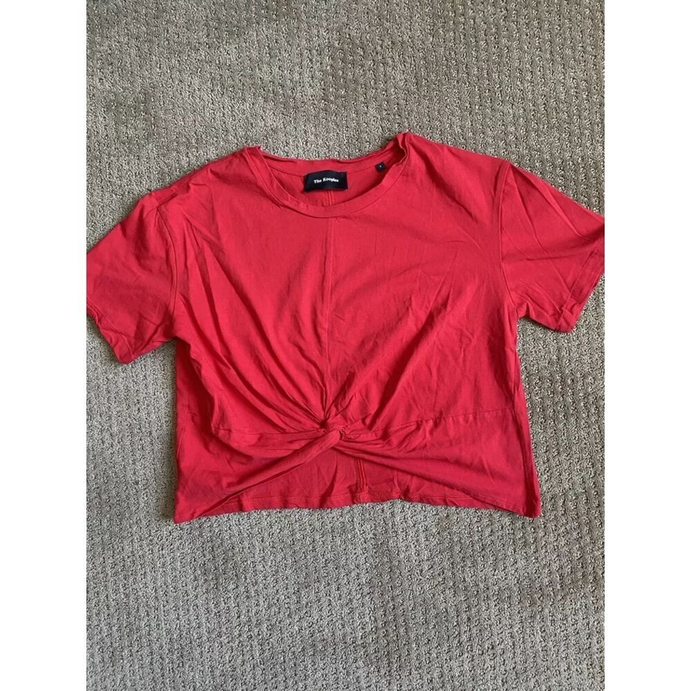 The Kooples Womens Red Front Knot Crop Tee Shirt Red Size 3 View 3